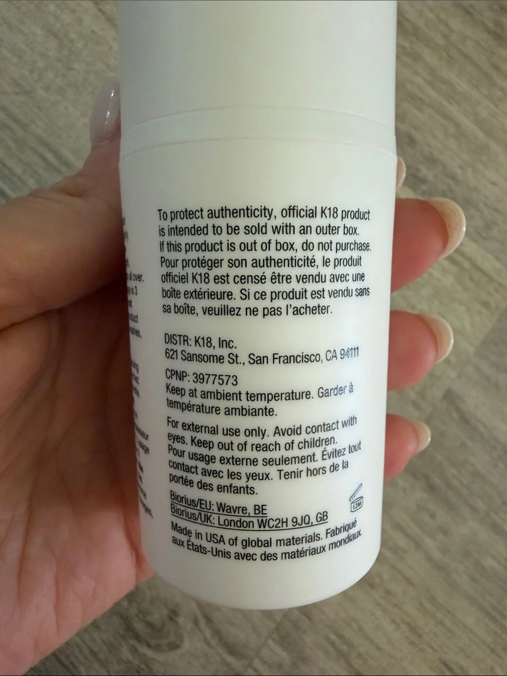 K18 Biomimetic Hairscience Leave-In Molecular Repair Hair Mask $75 retail